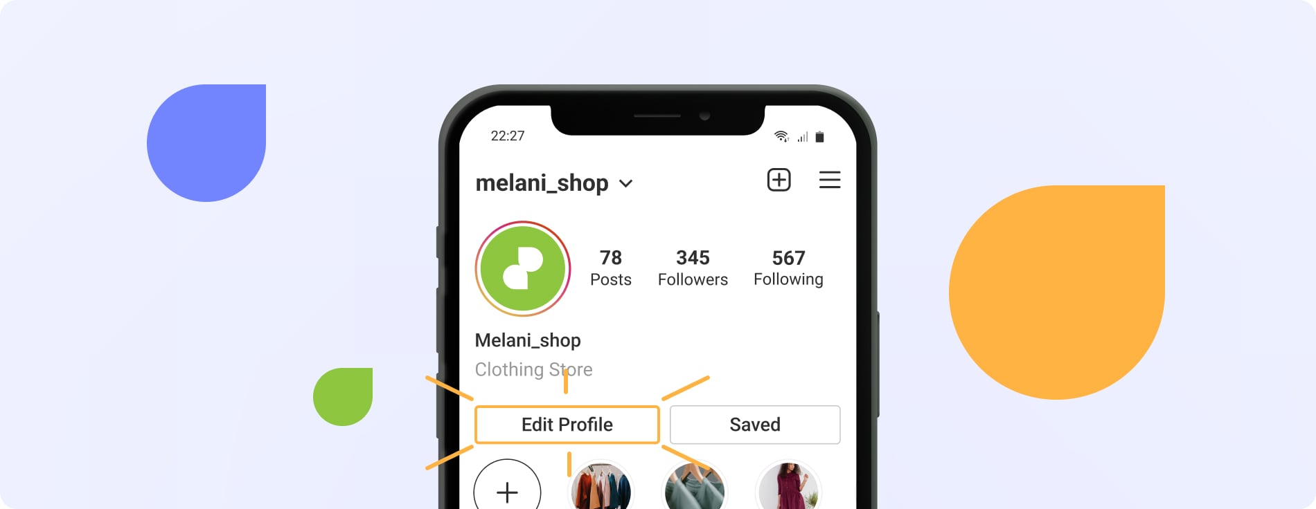 Make changes to your Instagram profile