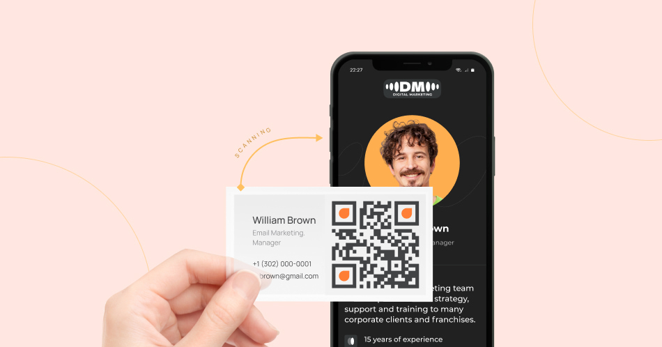 Business card with a QR Code